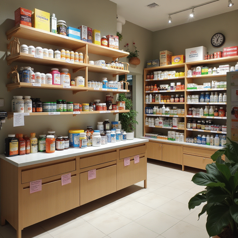 health store with weight loss and health supplements for slimming program